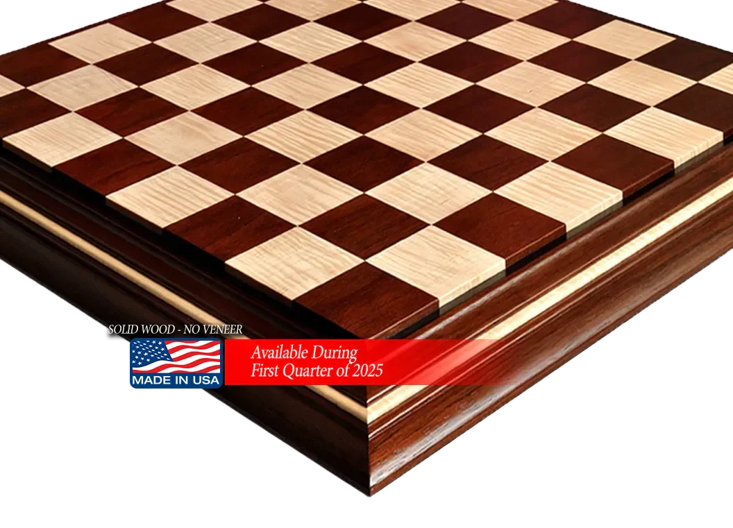 Signature Contemporary II Chess Board - Peruvian Nogal / Curly Maple - 2.5" Squares - Image 7