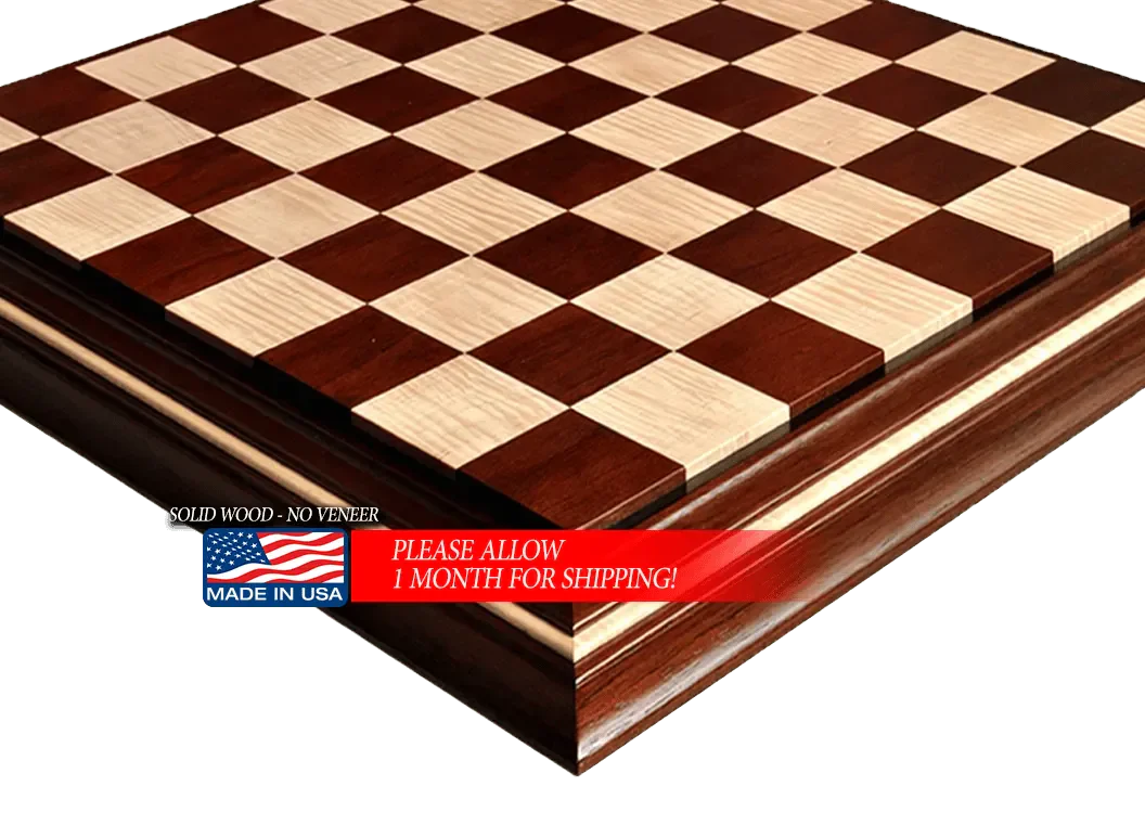 Signature Contemporary II Chess Board - Peruvian Nogal / Curly Maple - 2.5" Squares - Image 8
