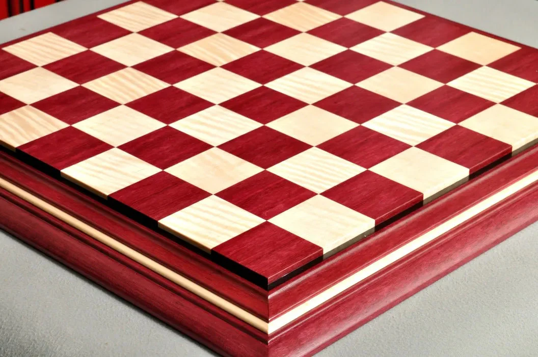 PRE-ORDER - Signature Contemporary II Chess Board - Purpleheart / Curly Maple - 2.5" Squares - Image 2