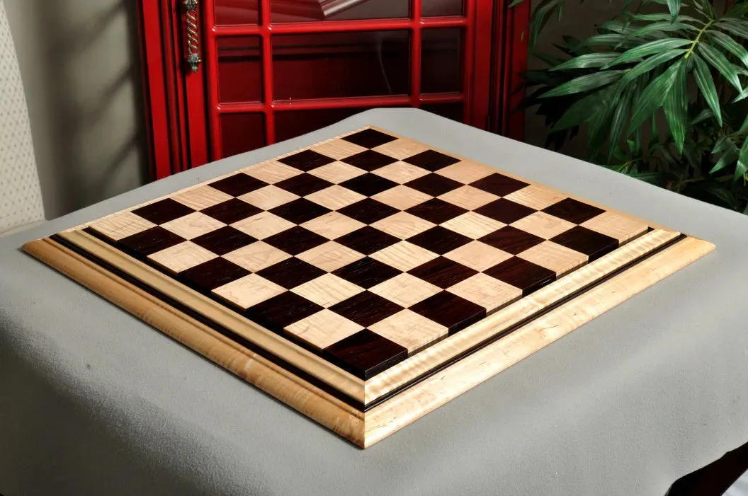 PRE-ORDER - Signature Contemporary II Chess Board - Curly Maple / African Palisander - 2.5" Squares