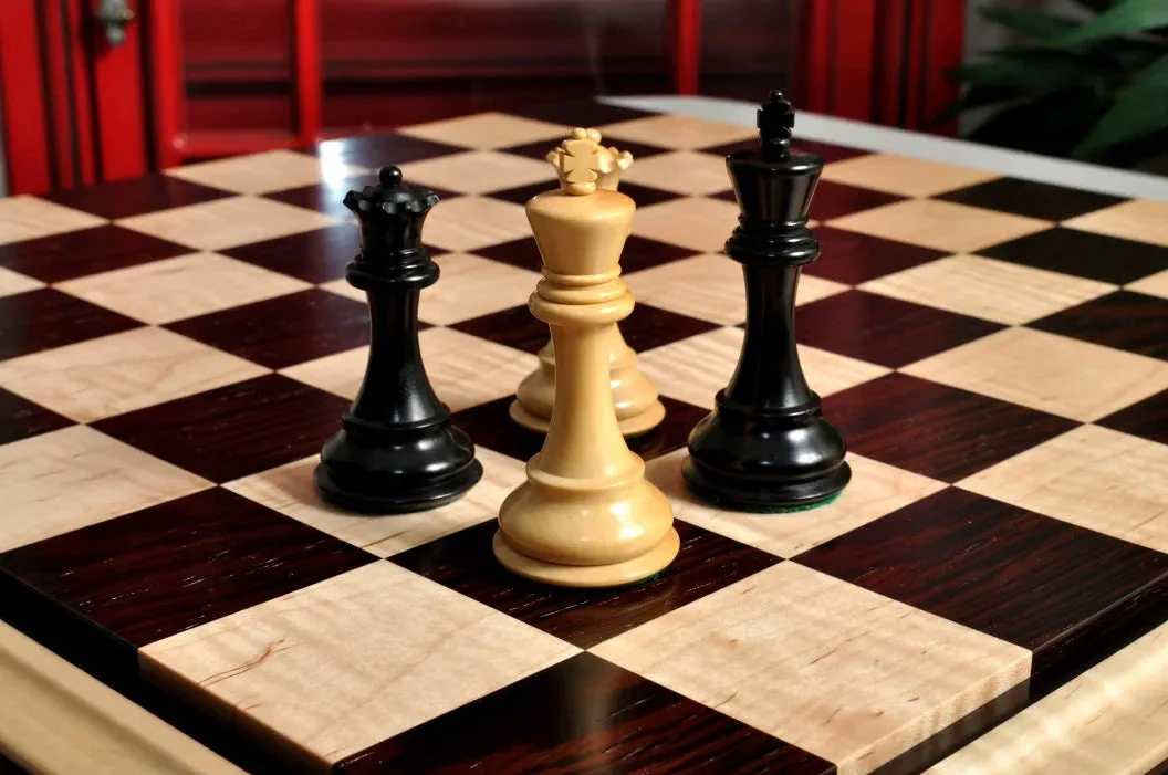 PRE-ORDER - Signature Contemporary II Chess Board - Curly Maple / African Palisander - 2.5" Squares - Image 4