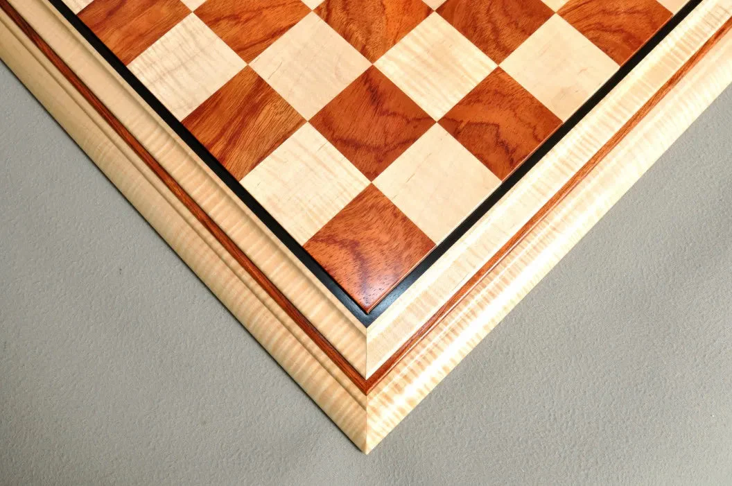 PRE-ORDER - Signature Contemporary II Chess Board - Curly Maple / Pomelle Bubinga - 2.5" Squares - Image 2