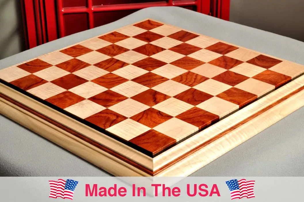 PRE-ORDER - Signature Contemporary II Chess Board - Curly Maple / Pomelle Bubinga - 2.5" Squares - Image 6