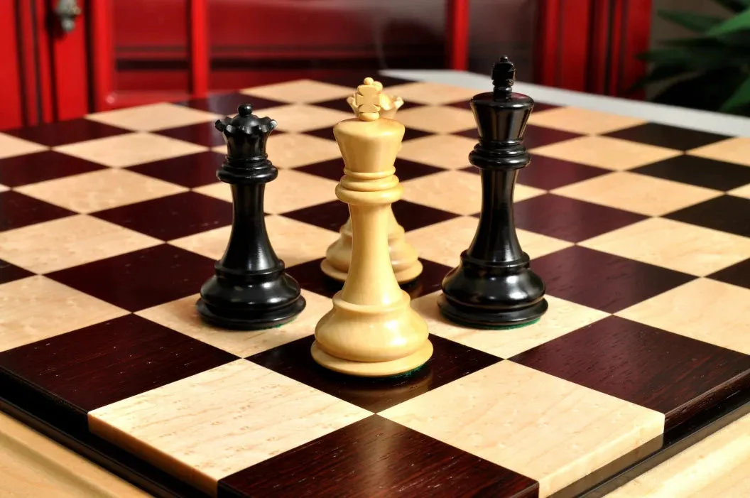 PRE-ORDER - Signature Contemporary III Luxury Chess board - AFRICAN PALISANDER / BIRD'S EYE MAPLE - 2.5" Squares - Image 4