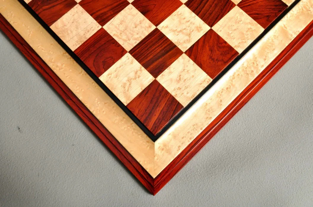 Signature Contemporary III Luxury Chess board - COCOBOLO / BIRD'S EYE MAPLE - 2.5" Squares - Image 3