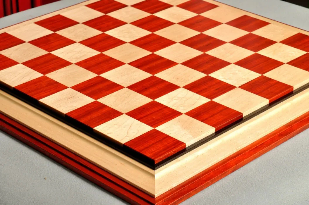 Signature Contemporary III Luxury Chess board - PADAUK / BIRD'S EYE MAPLE - 2.5" Squares - Image 2