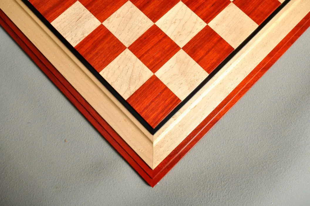 Signature Contemporary III Luxury Chess board - PADAUK / BIRD'S EYE MAPLE - 2.5" Squares - Image 3