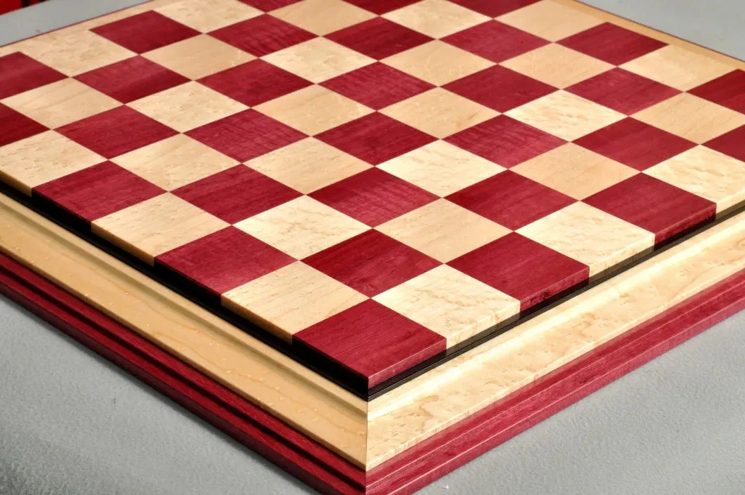 Signature Contemporary III Luxury Chess board - PURPLEHEART / BIRD'S EYE MAPLE - 2.5" Squares - Image 2