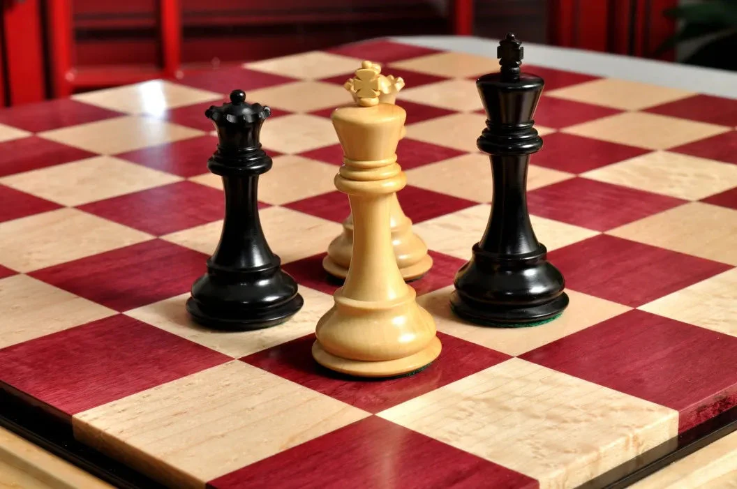 Signature Contemporary III Luxury Chess board - PURPLEHEART / BIRD'S EYE MAPLE - 2.5" Squares - Image 4