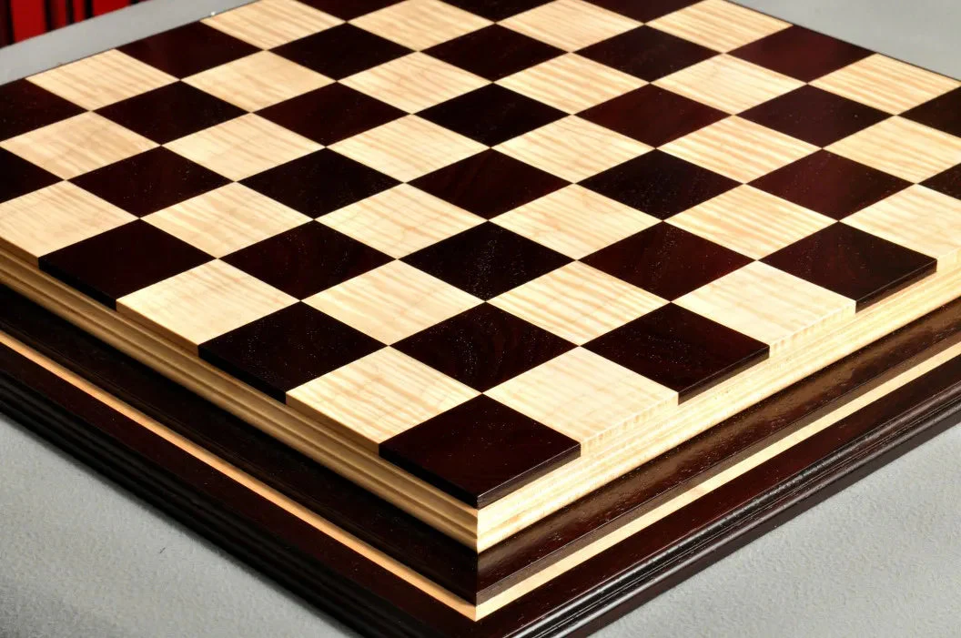Signature Contemporary IV Luxury Chess board - AFRICAN PALISANDER / CURLY MAPLE - 2.5" Squares - Image 2