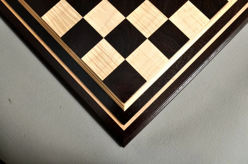 PRE-ORDER - Signature Contemporary IV Luxury Chess board - AFRICAN PALISANDER / CURLY MAPLE - 2.5" Squares - Image 3