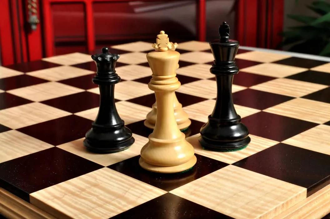 PRE-ORDER - Signature Contemporary IV Luxury Chess board - AFRICAN PALISANDER / CURLY MAPLE - 2.5" Squares - Image 4