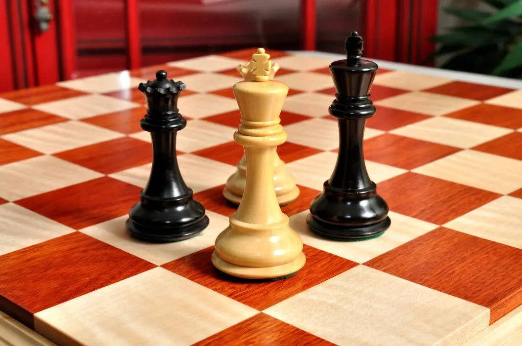 Signature Contemporary IV Luxury Chess board - BLOODWOOD / CURLY MAPLE - 2.5" Squares - Image 4
