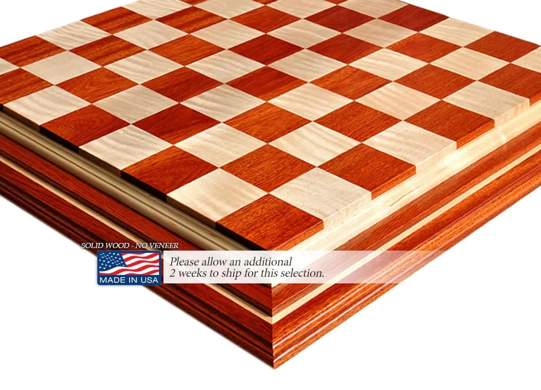 Signature Contemporary IV Luxury Chess board - BLOODWOOD / CURLY MAPLE - 2.5" Squares - Image 6