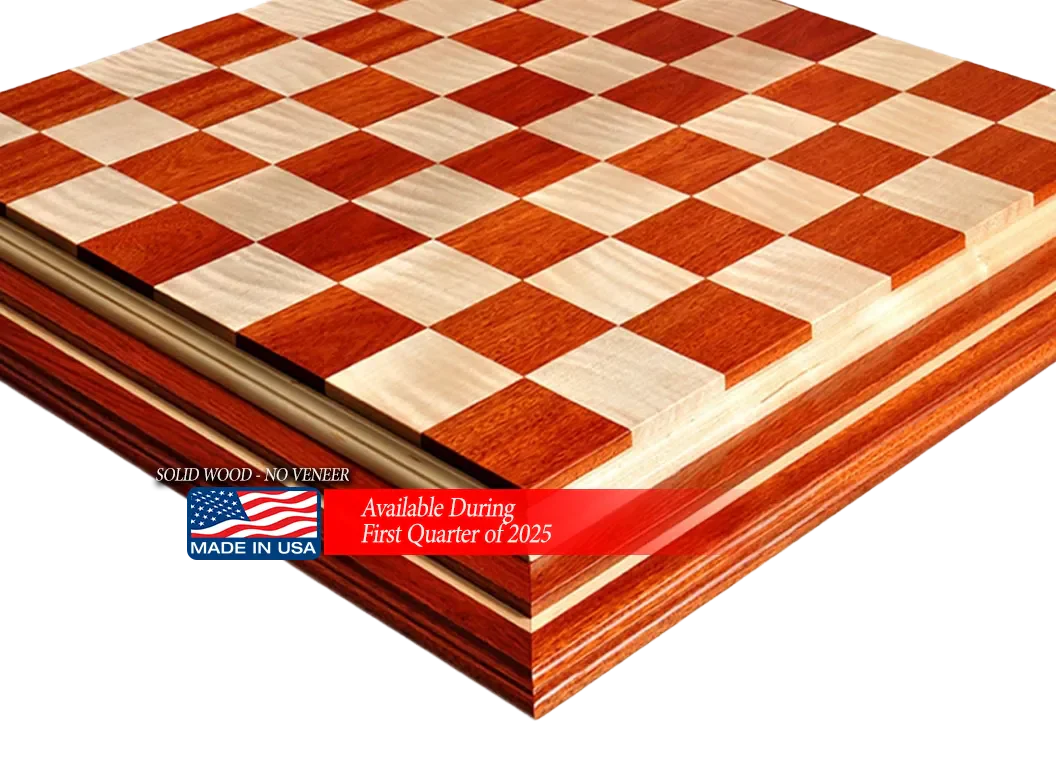 Signature Contemporary IV Luxury Chess board - BLOODWOOD / CURLY MAPLE - 2.5" Squares - Image 7
