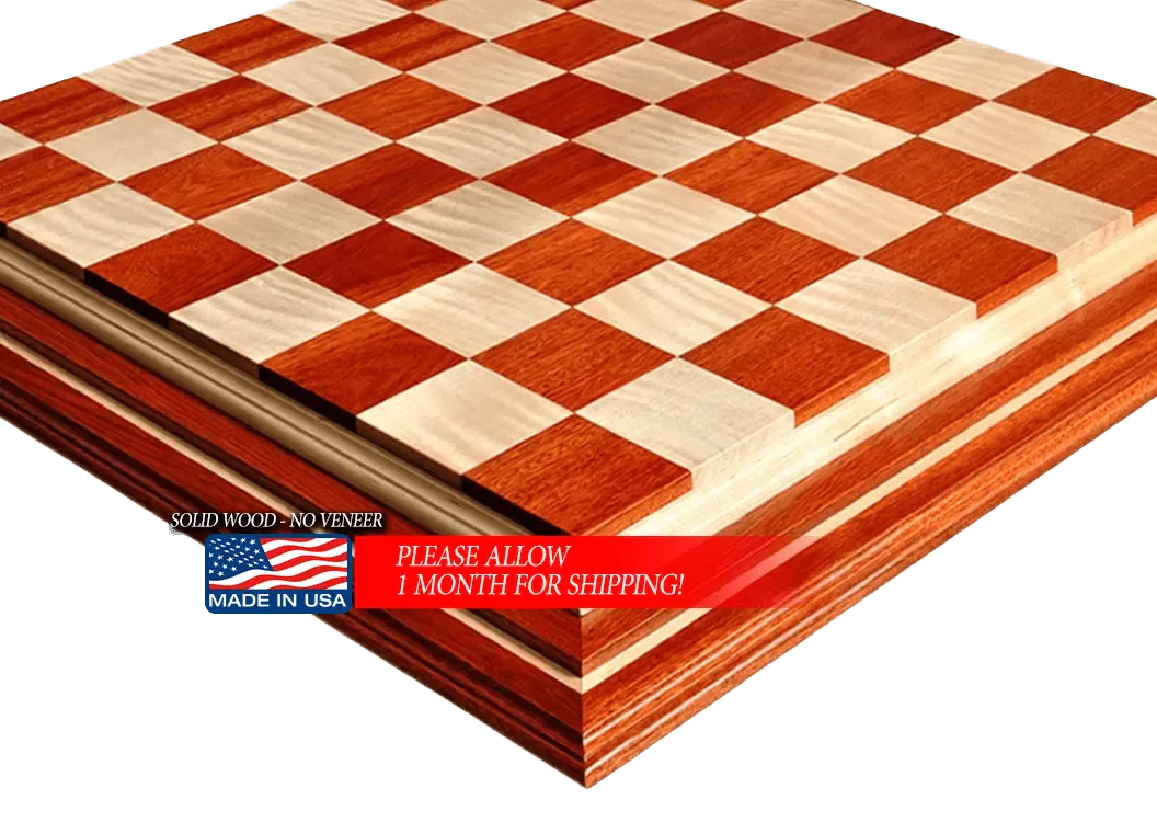 Signature Contemporary IV Luxury Chess board - BLOODWOOD / CURLY MAPLE - 2.5" Squares - Image 8