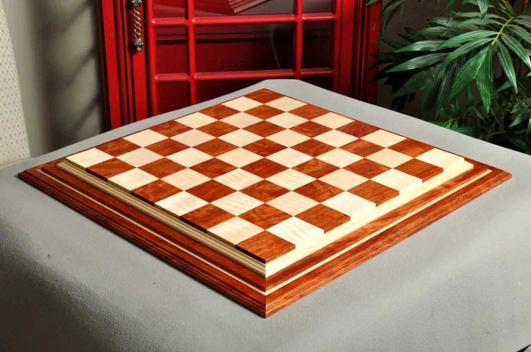 PRE-ORDER - Signature Contemporary IV Luxury Chess board - BUBINGA / CURLY MAPLE - 2.5" Squares