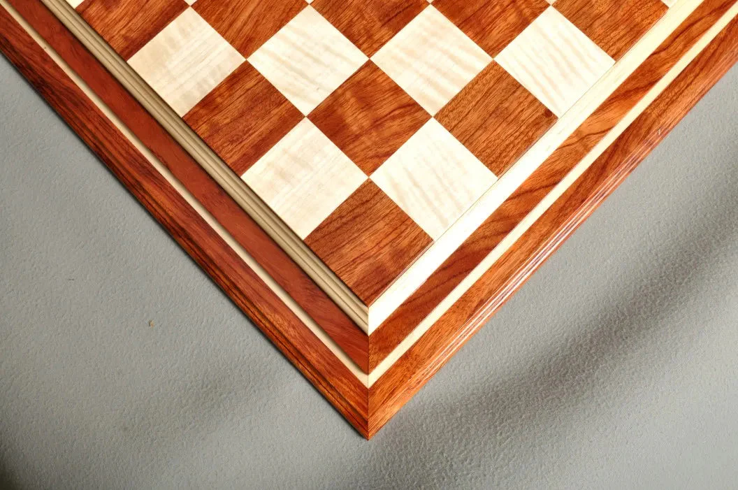 PRE-ORDER - Signature Contemporary IV Luxury Chess board - BUBINGA / CURLY MAPLE - 2.5" Squares - Image 2