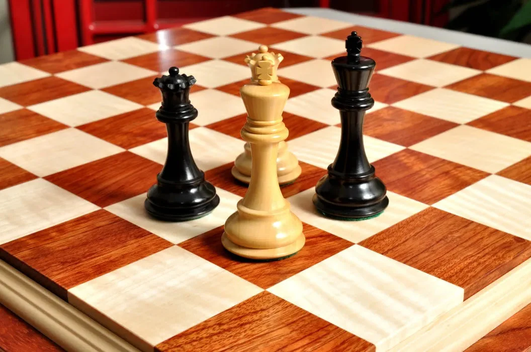 PRE-ORDER - Signature Contemporary IV Luxury Chess board - BUBINGA / CURLY MAPLE - 2.5" Squares - Image 4