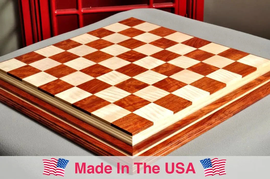 PRE-ORDER - Signature Contemporary IV Luxury Chess board - BUBINGA / CURLY MAPLE - 2.5" Squares - Image 6