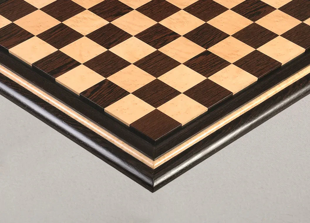 Signature Contemporary V Luxury Chess board - AFRICAN PALISANDER / BIRD'S EYE MAPLE - 2.5" Squares - Image 2