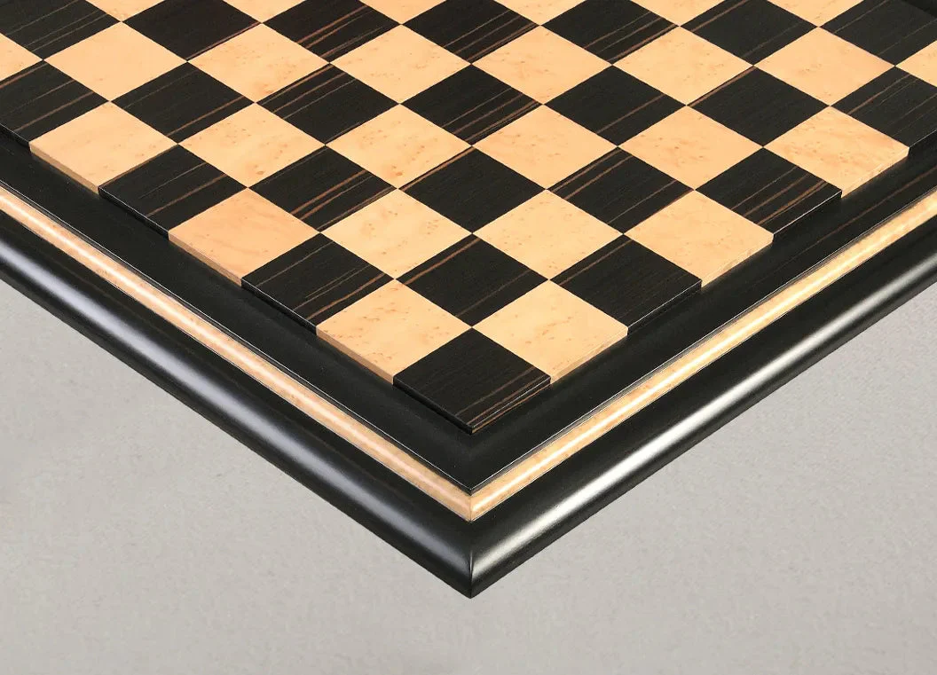Signature Contemporary V Luxury Chess board - MACASSAR EBONY / BIRD'S EYE MAPLE - 2.5" Squares - Image 2