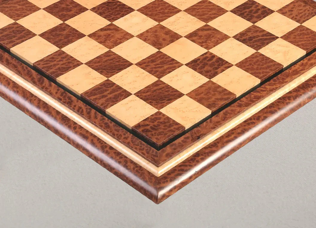 Signature Contemporary V Luxury Chess board - VAVONA BURL / BIRD'S EYE MAPLE - 2.5" Squares - Image 2