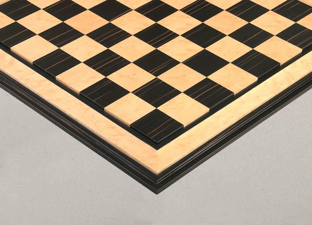Signature Contemporary VI Luxury Chess board - MACASSAR EBONY / BIRD'S EYE MAPLE - 2.5" Squares - Image 2