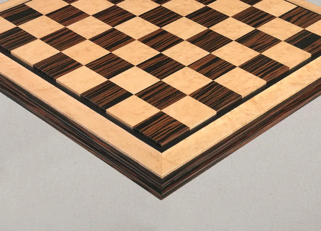 Signature Contemporary VI Luxury Chess board - TIGER EBONY / BIRD'S EYE MAPLE - 2.5" Squares - Image 2