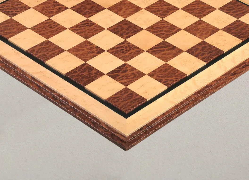 Signature Contemporary VI Luxury Chess board - VAVONA BURL / BIRD'S EYE MAPLE - 2.5" Squares - Image 2