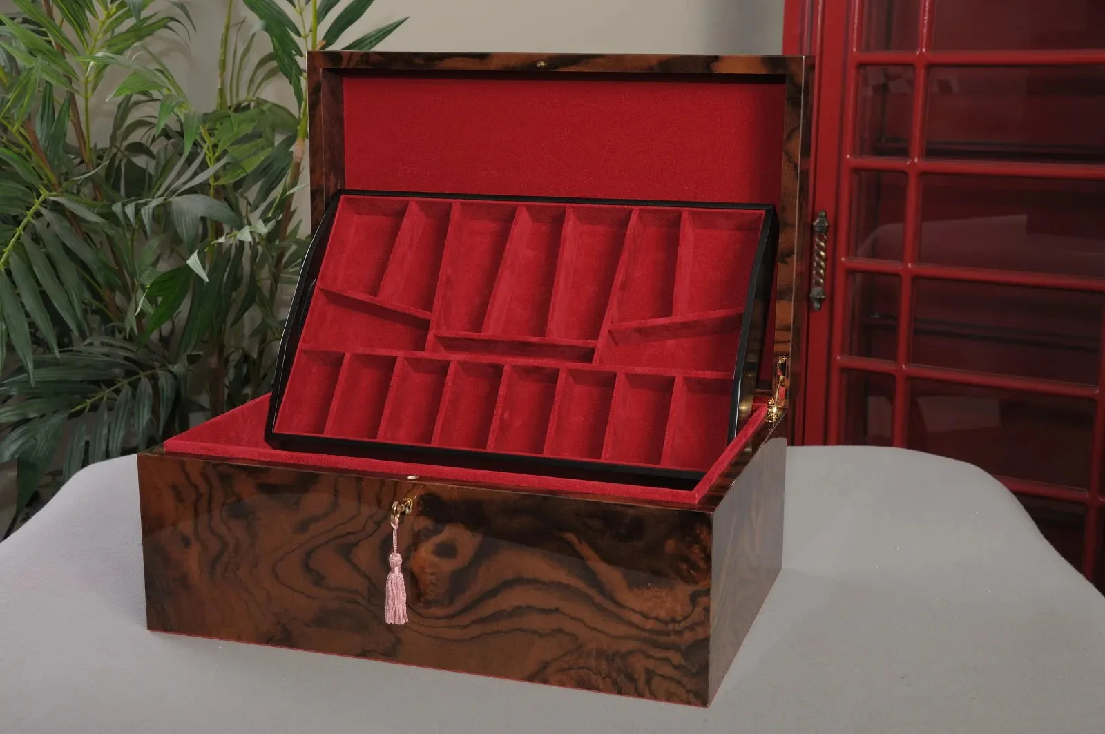 Signature Fitted Coffer Chess Box - Walnut Burl - Image 2