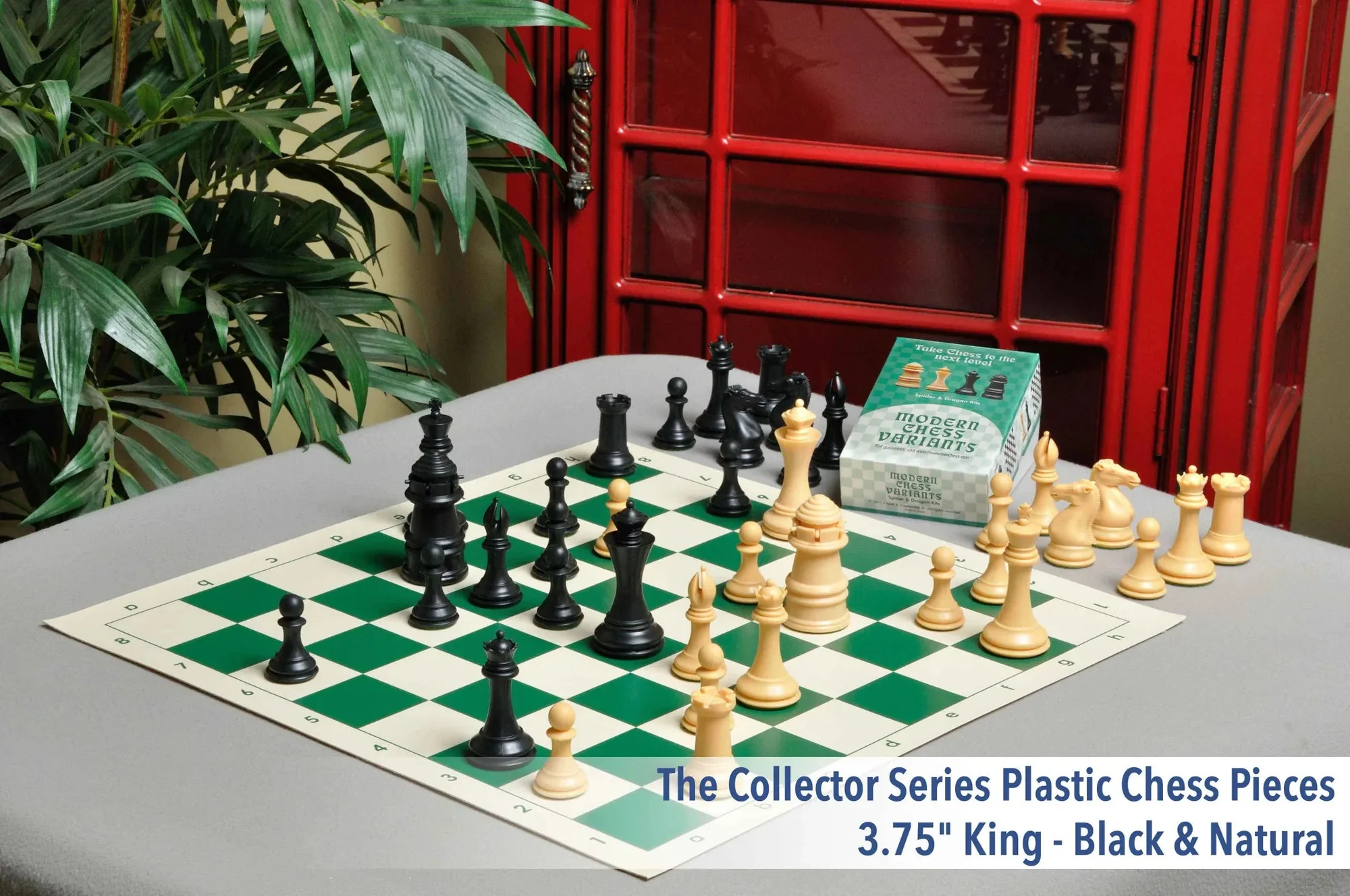 The Collector Series Plastic Chess Pieces - 3.75" King - Black & Natural