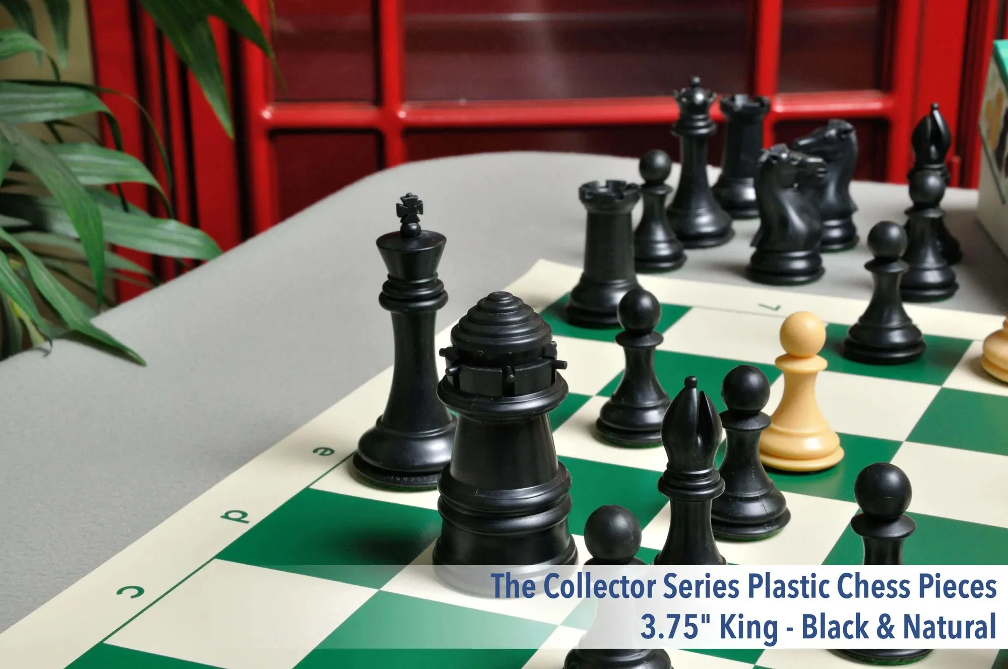 The Collector Series Plastic Chess Pieces - 3.75" King - Black & Natural - Image 2