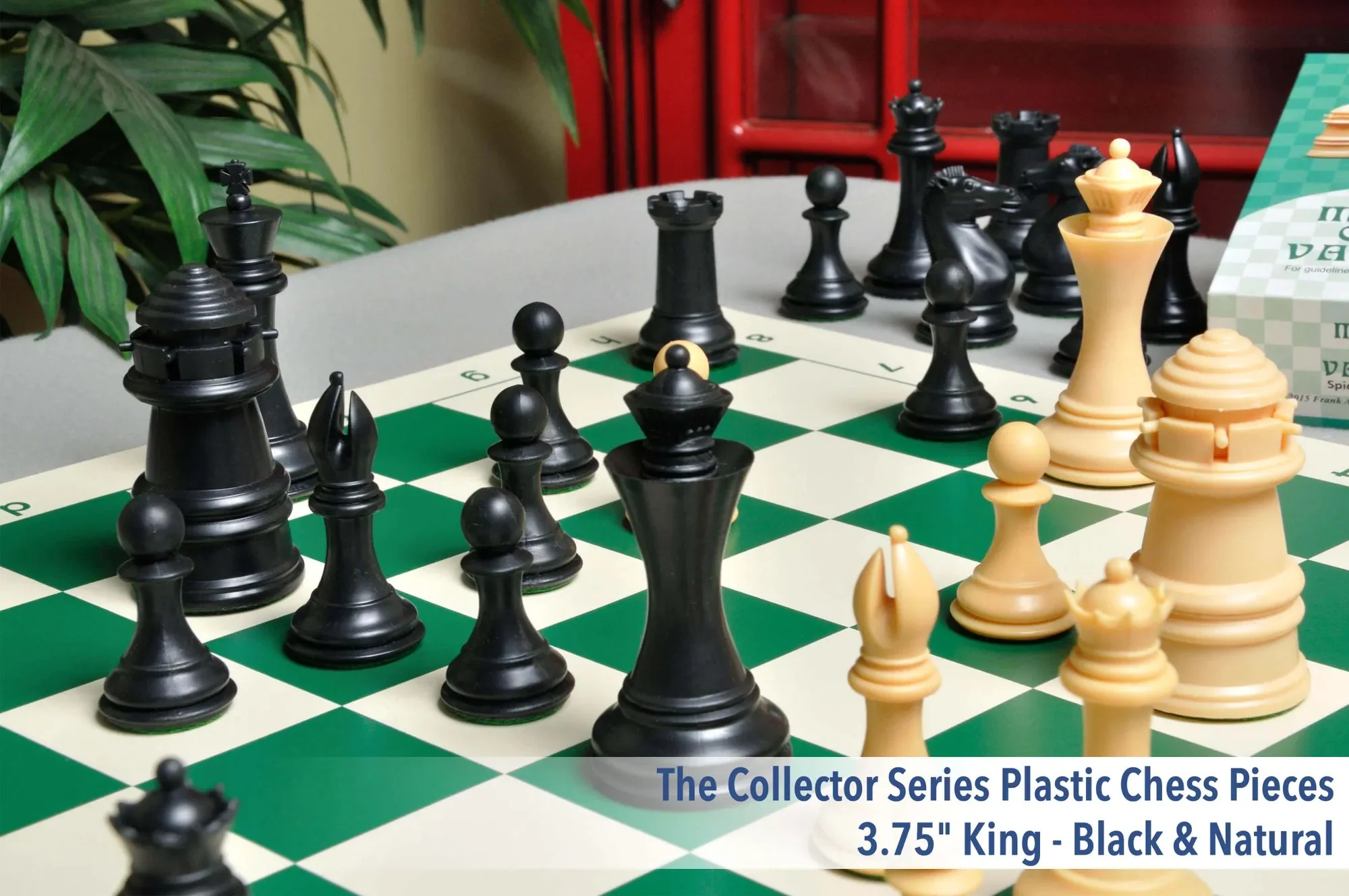 The Collector Series Plastic Chess Pieces - 3.75" King - Black & Natural - Image 3