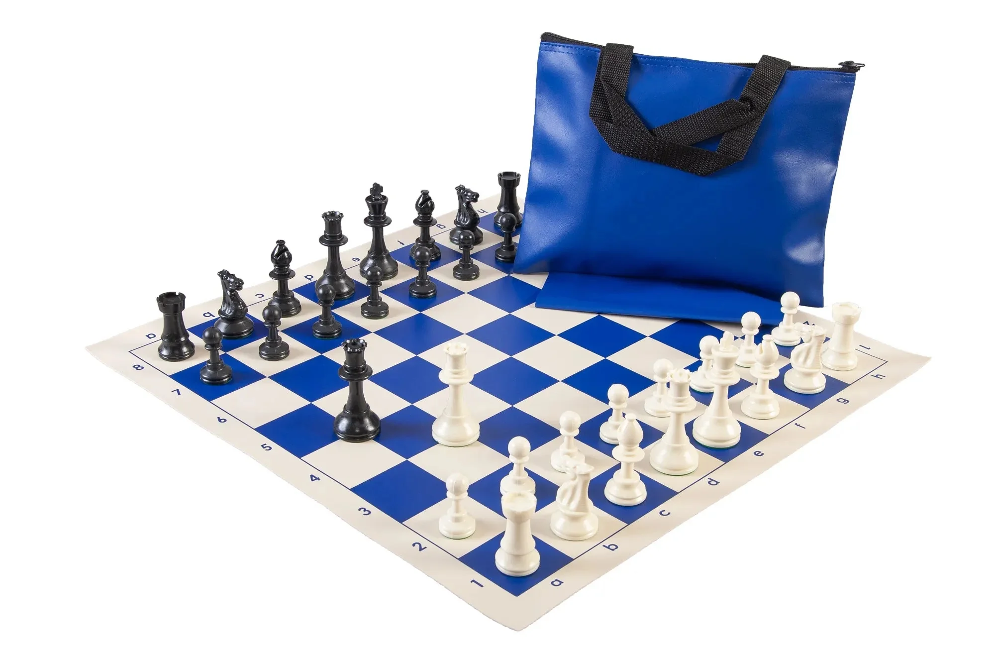 Standard Chess Set Combination - Solid Plastic Regulation Pieces | Vinyl Chess Board | Standard Bag - Image 5