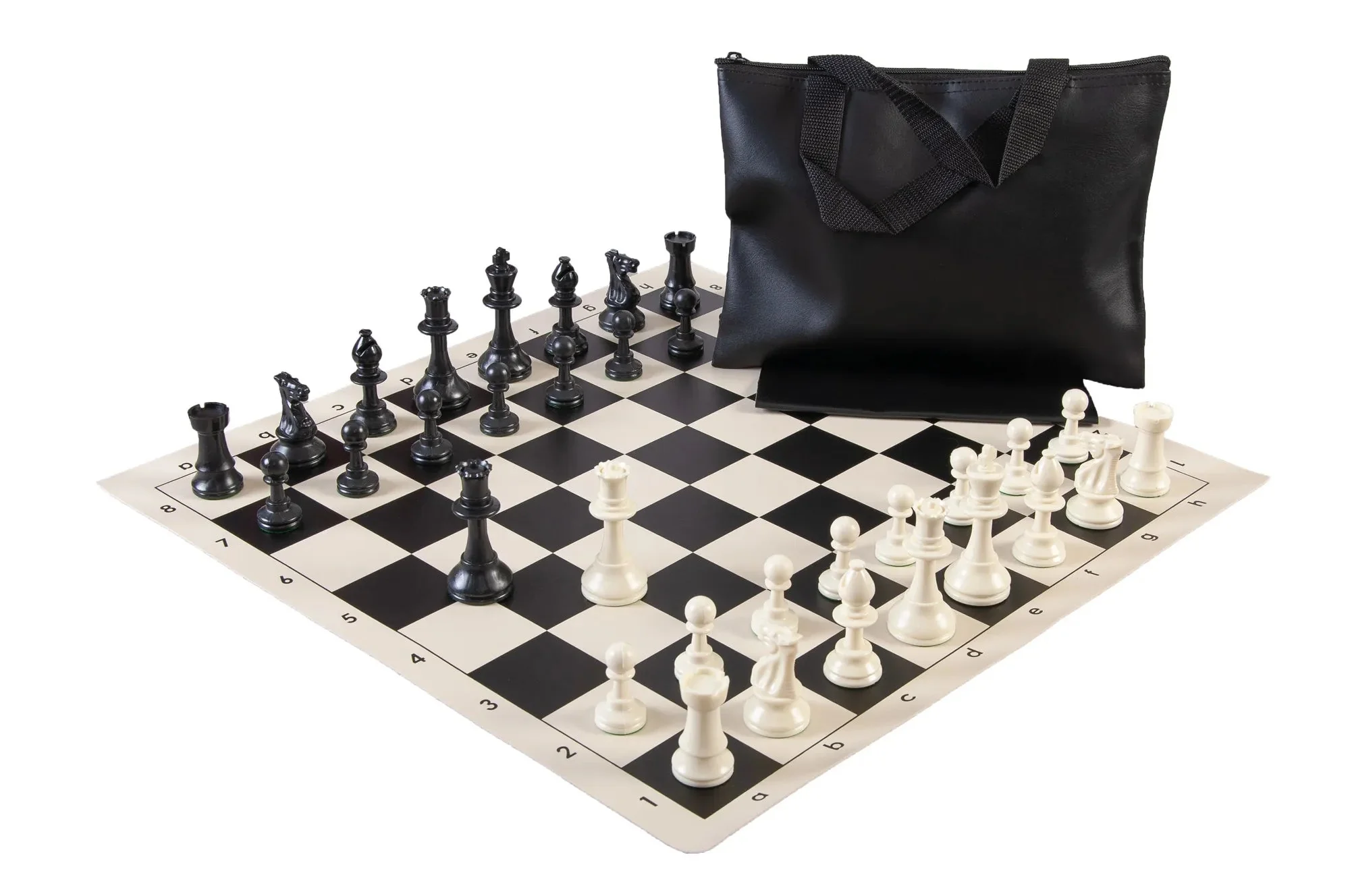 Standard Chess Set Combination - Solid Plastic Regulation Pieces | Vinyl Chess Board | Standard Bag - Image 6