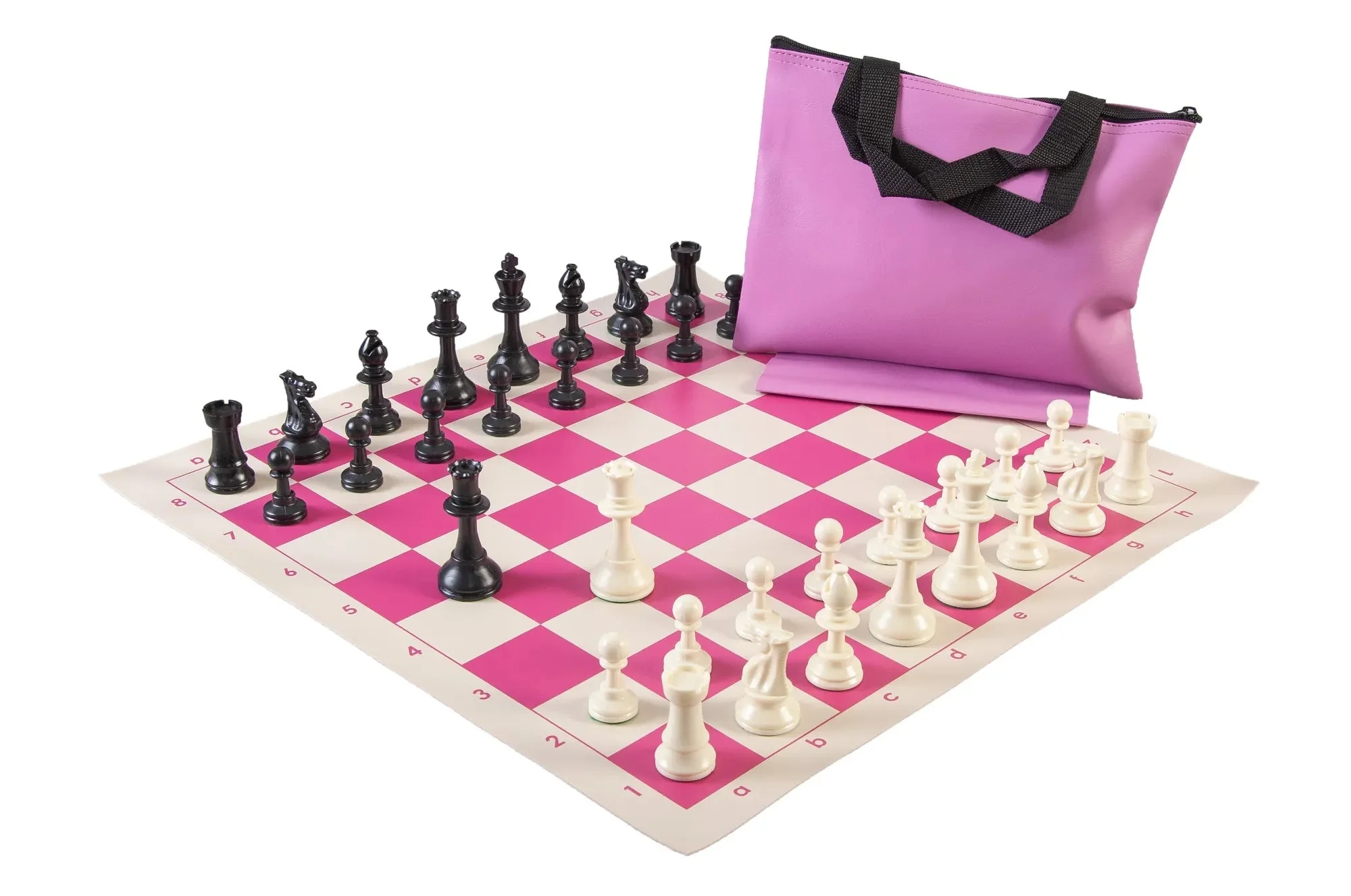 Standard Chess Set Combination - Solid Plastic Regulation Pieces | Vinyl Chess Board | Standard Bag - Image 7