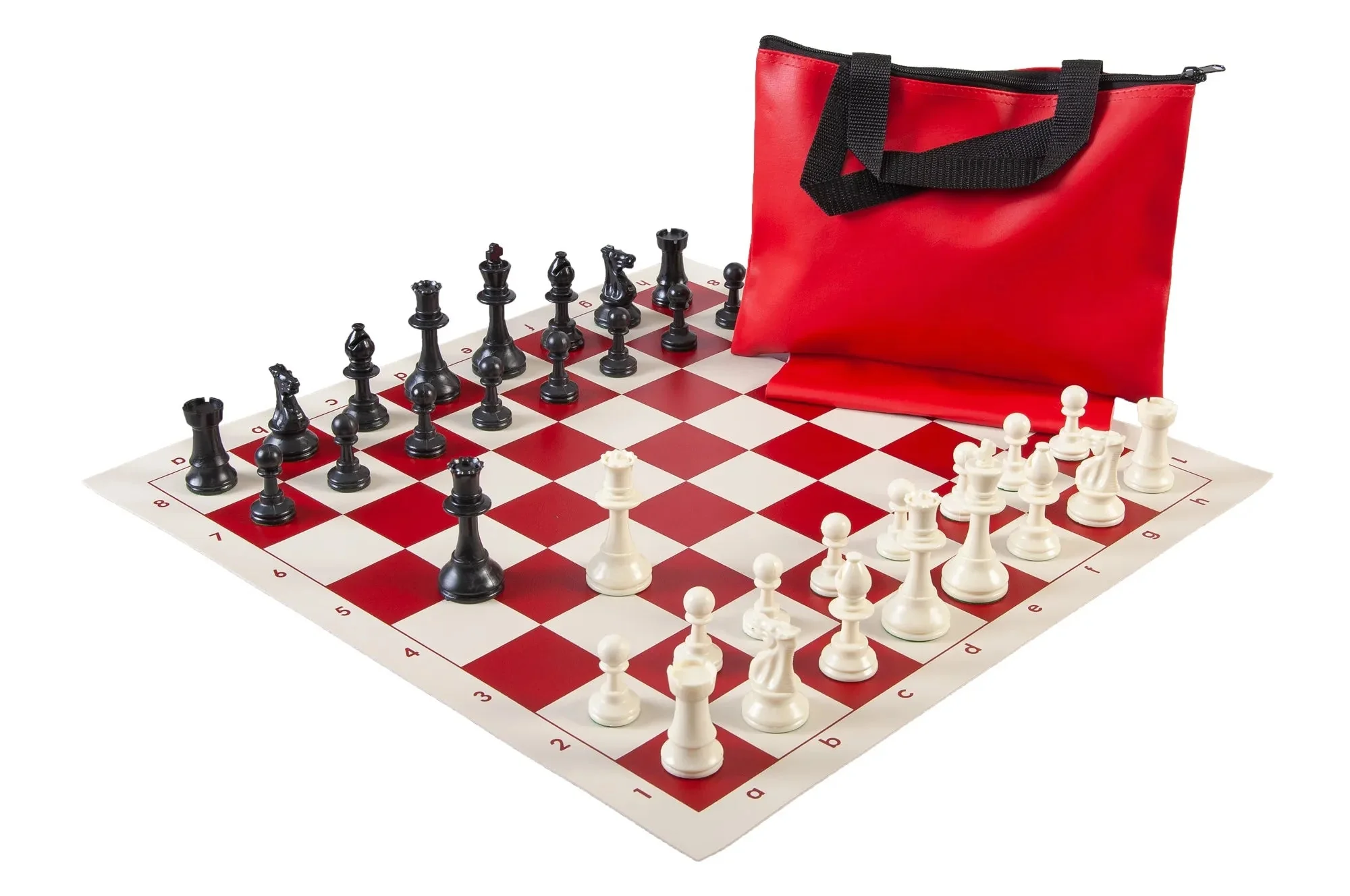 Standard Chess Set Combination - Solid Plastic Regulation Pieces | Vinyl Chess Board | Standard Bag - Image 9