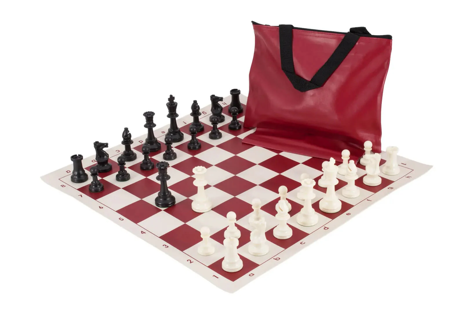Standard Chess Set Combination - Triple Weighted Regulation Pieces | Vinyl Chess Board | Standard Bag - Image 4