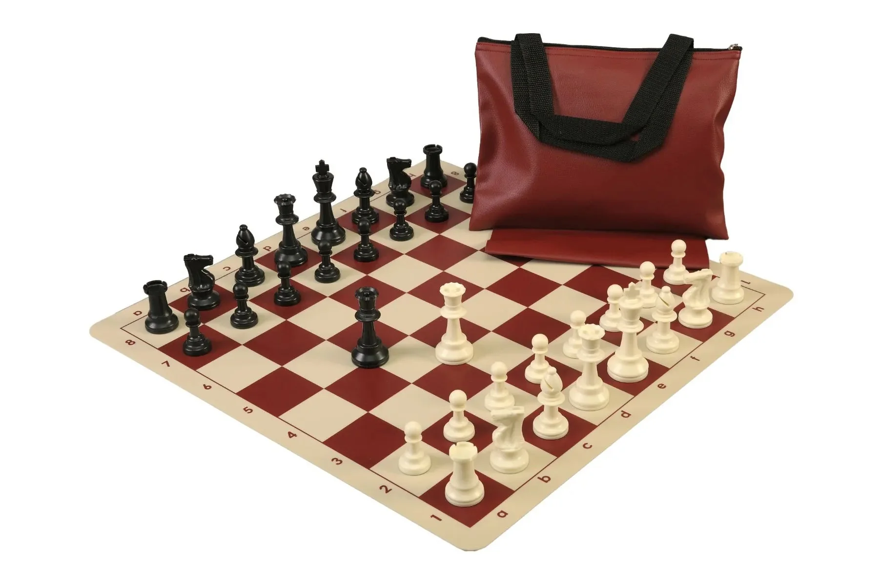 Standard Chess Set Combination with Silicone Chess Board - Single Weighted Regulation Pieces | Silicone Chess Board | Standard Bag - Image 5