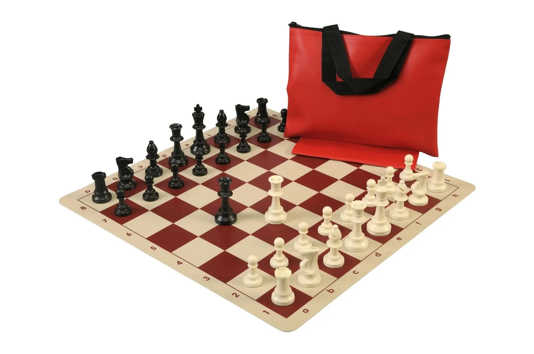 Standard Chess Set Combination with Silicone Chess Board - Single Weighted Regulation Pieces | Silicone Chess Board | Standard Bag - Image 6