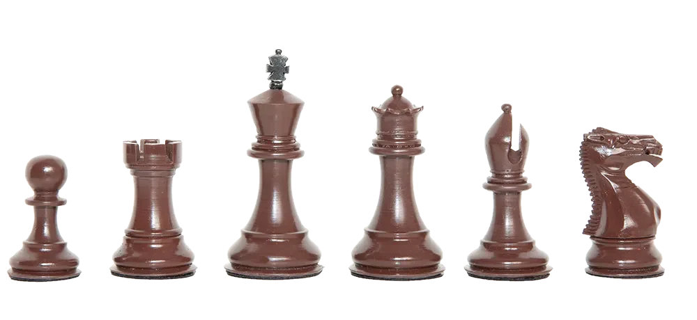 Staunton Themed Chess Pieces - Brown & Natural
