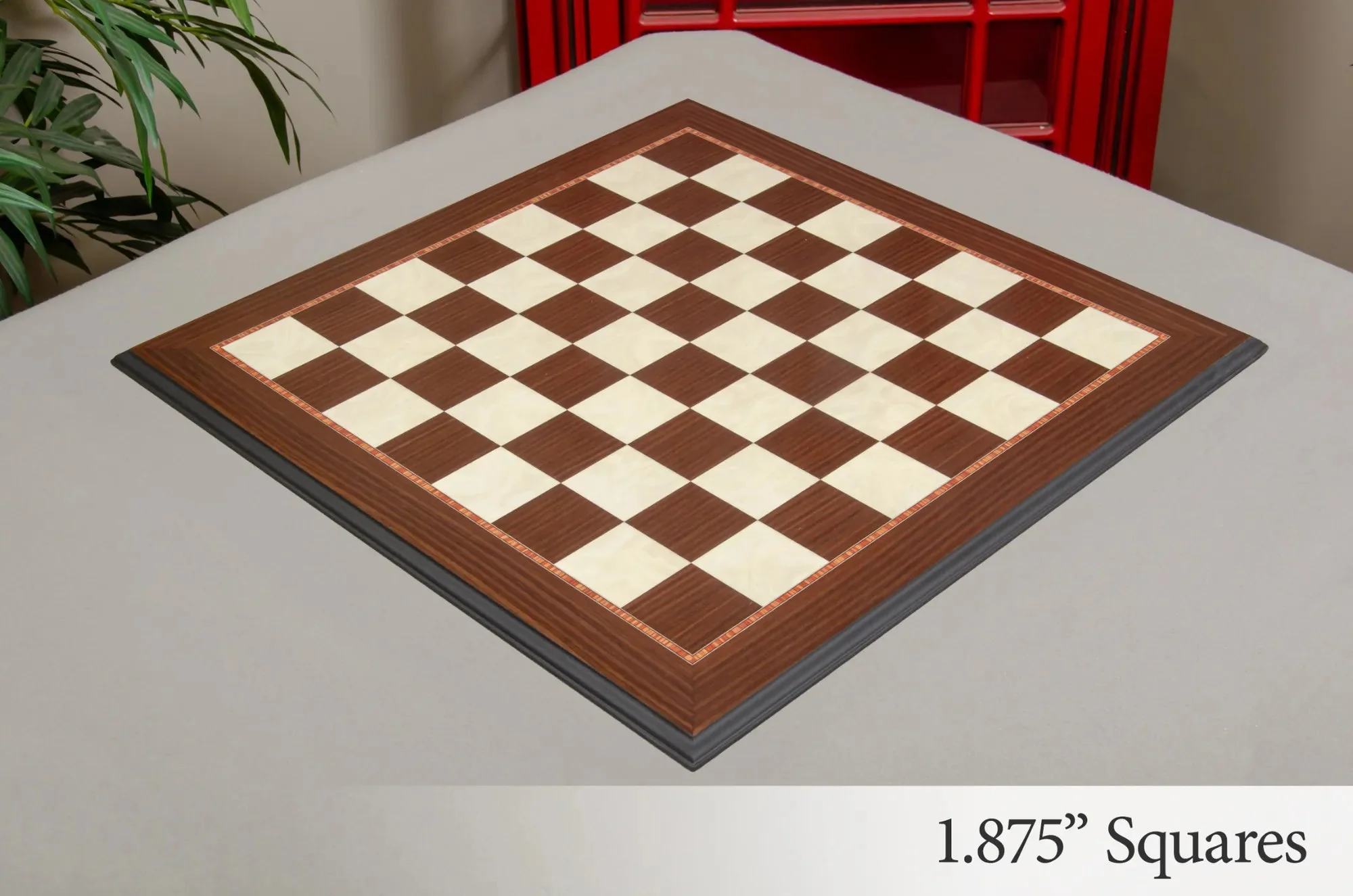 Striped Ebony and Bird's Eye Maple Standard Traditional Chess Board - Image 3