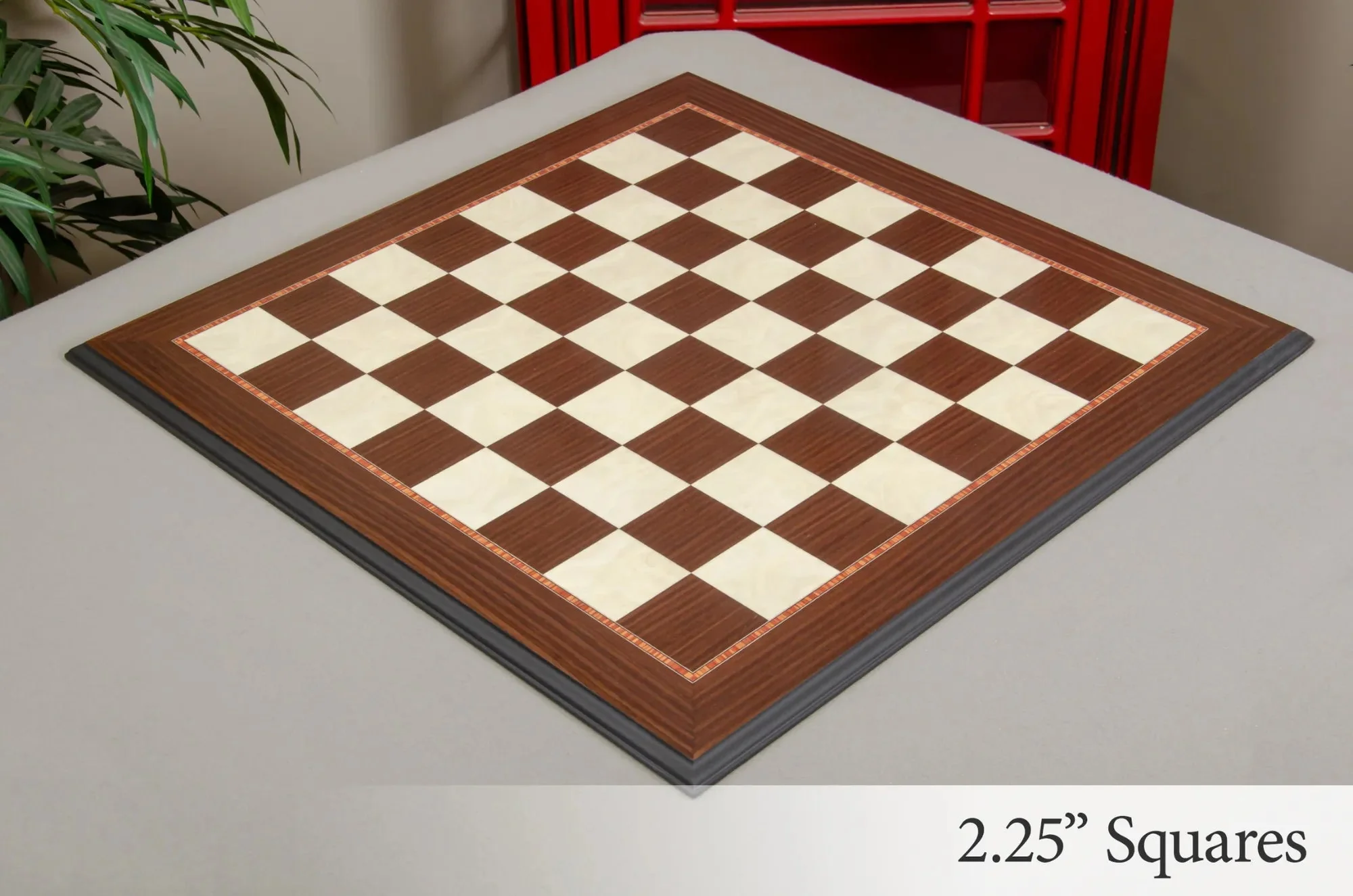 Striped Ebony and Bird's Eye Maple Standard Traditional Chess Board - Image 4