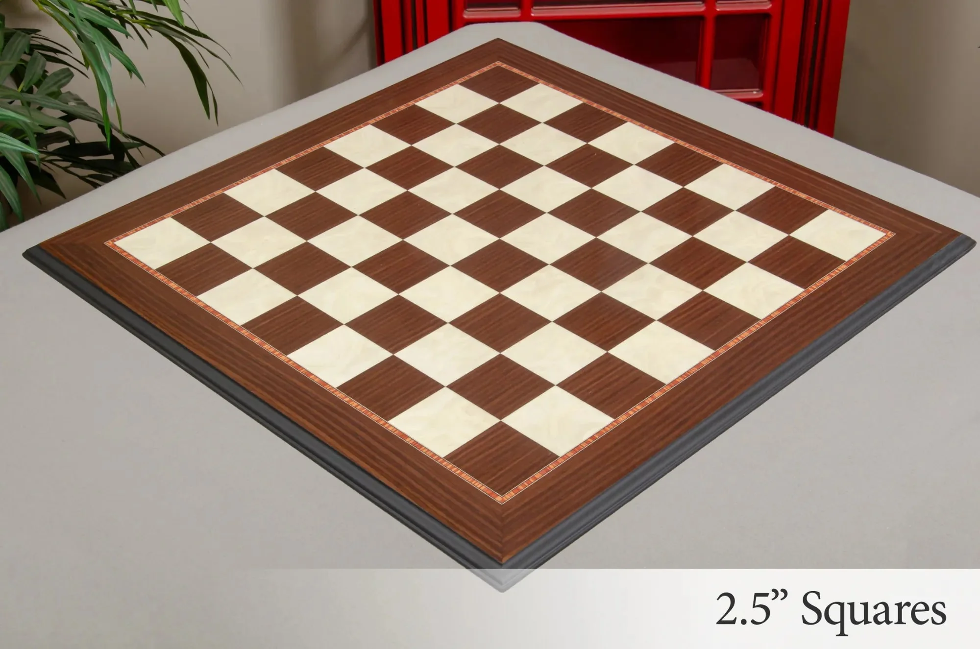 Striped Ebony and Bird's Eye Maple Standard Traditional Chess Board - Image 5