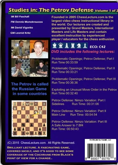 E-DVD Studies in: The Petrov Defense - 2 DVDs - Chess Lecture - Volume 129 - Image 3