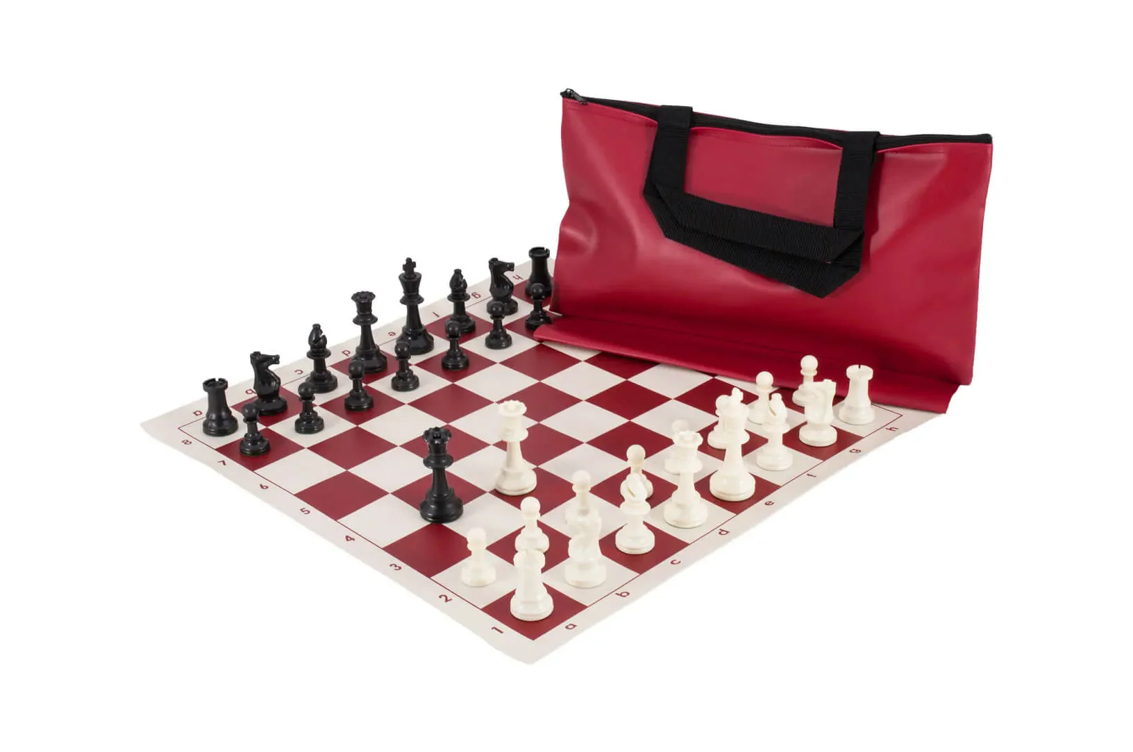 Superior Chess Set Combination - Single Weighted Regulation Pieces | Vinyl Chess Board | Superior Bag - Image 4