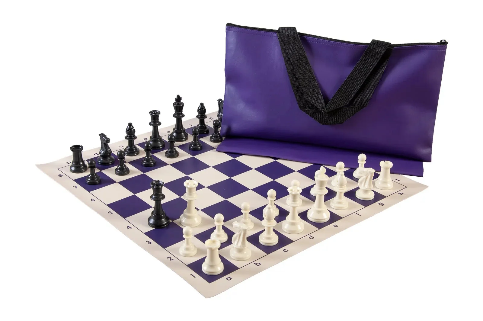 Superior Chess Set Combination - Single Weighted Regulation Pieces | Vinyl Chess Board | Superior Bag - Image 8
