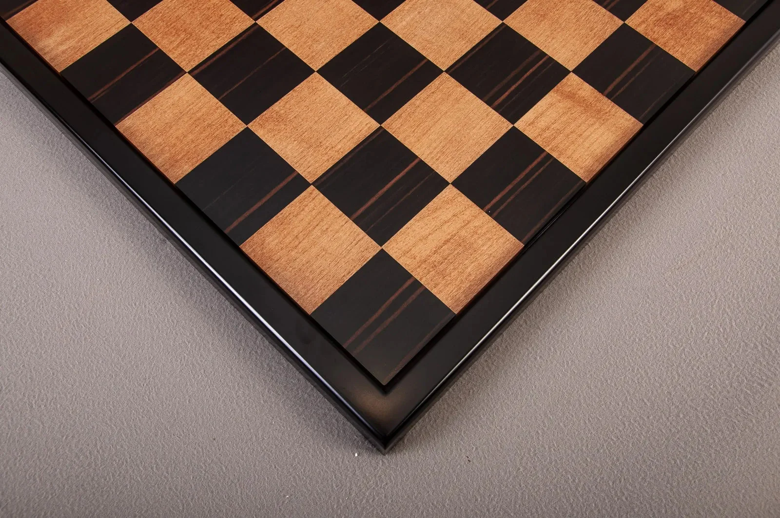 Superior Traditional Wood Chess Board - Ebony / Maple / Mahogany - 2.5" Squares - Image 4