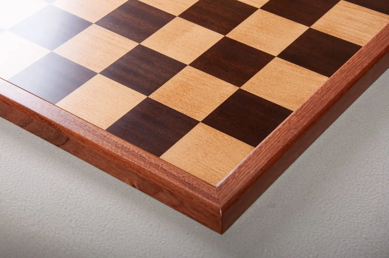 Superior Traditional Wood Chess Board - Indian Rosewood / Maple / Mahogany - 2.5" Squares - Image 2